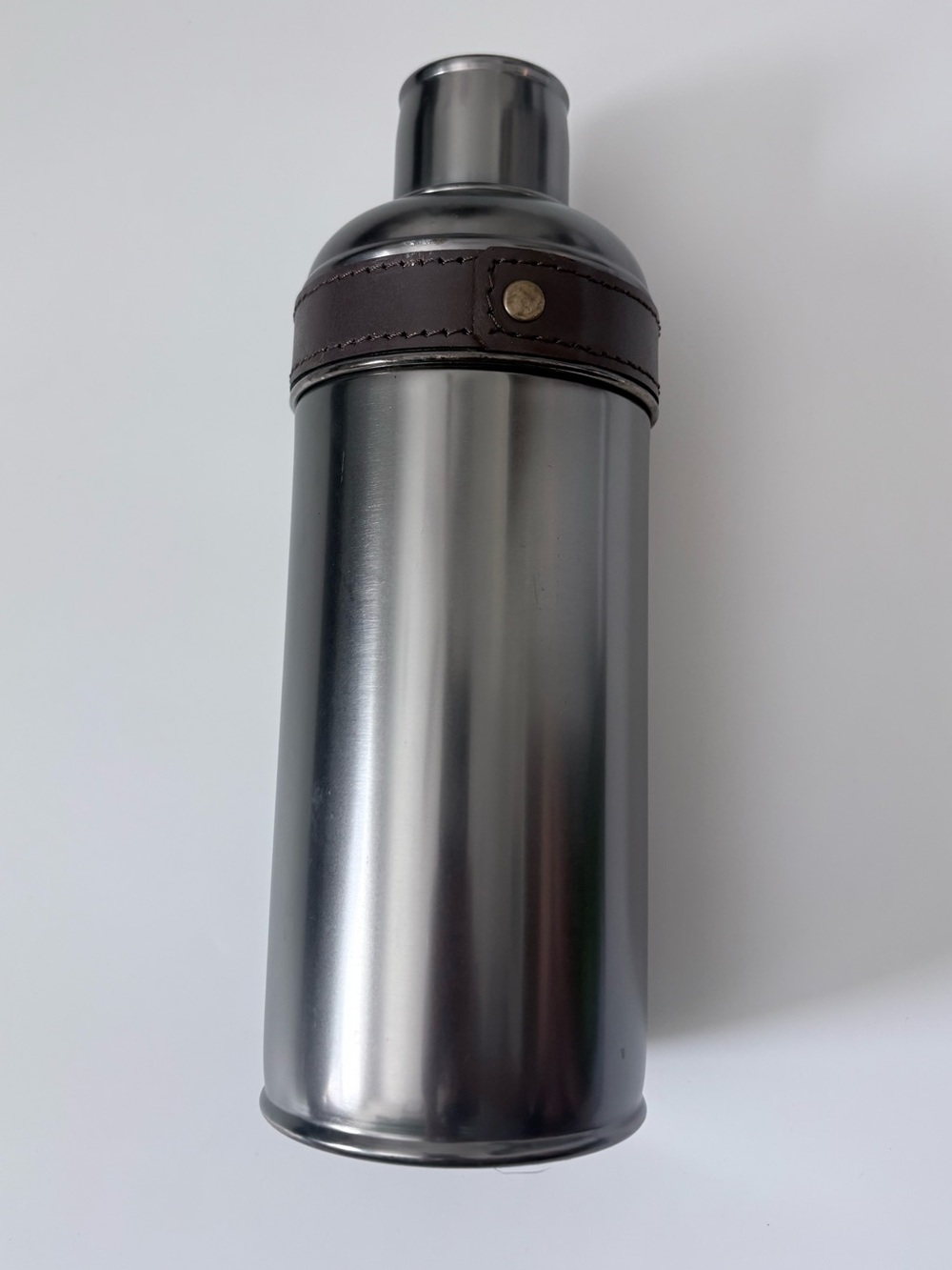 Casamigos Stainless Steel Cocktail Shaker with Brown Leather Accent